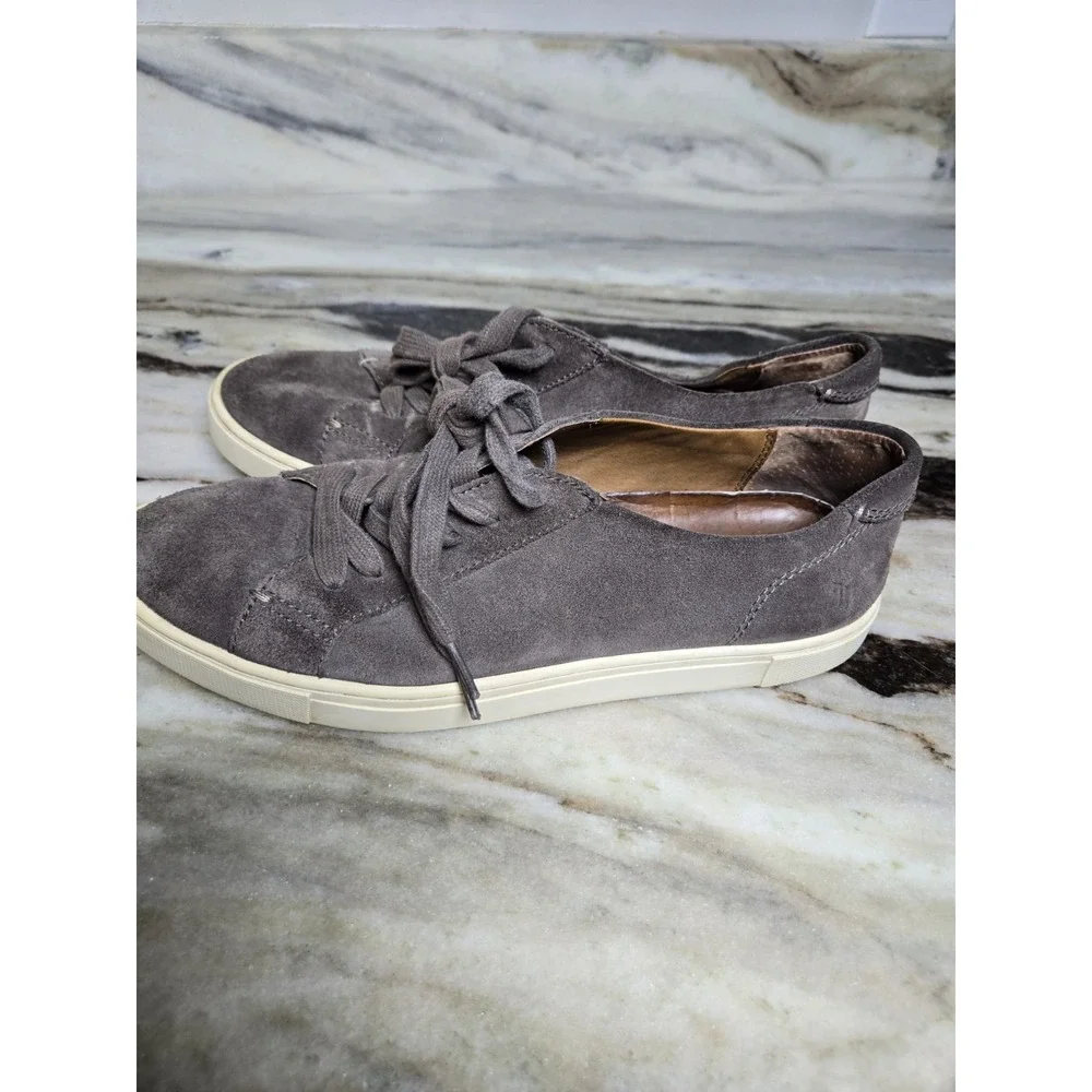 Frye Sneaker Womens Size 10 Suede Brown Gemma Low Casual‎